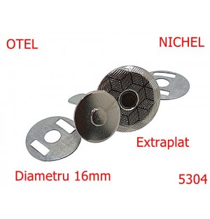 5304/Magnet Extra Plat Pentru Articole Mici Marochinarie-16-mm-otel-2-nichel-----