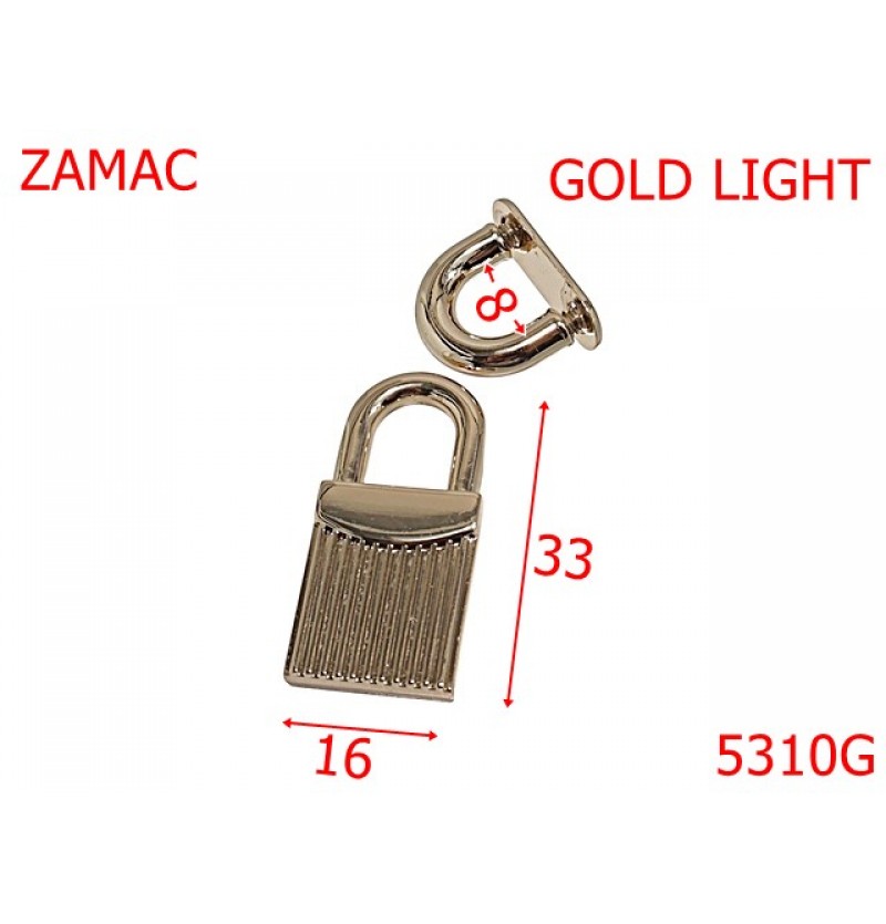 5310G/Lacatel Ornamental Pentru Marochinarie-33X16-mm-zamac--gold light-----