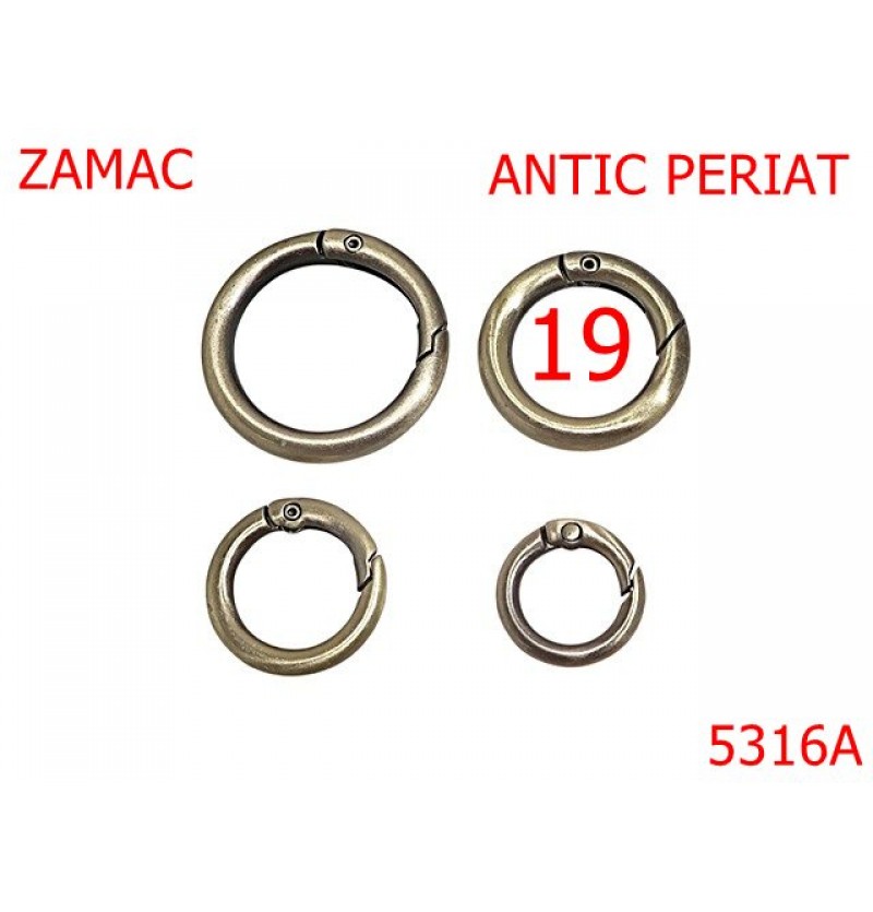5316A/Inel Carabina Marochinarie-19-mm-zamac--antic periat--23A4