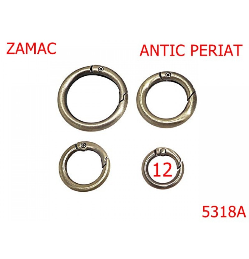 5318A/Inel Carabina Marochinarie-12-mm-zamac--antic periat-23A4