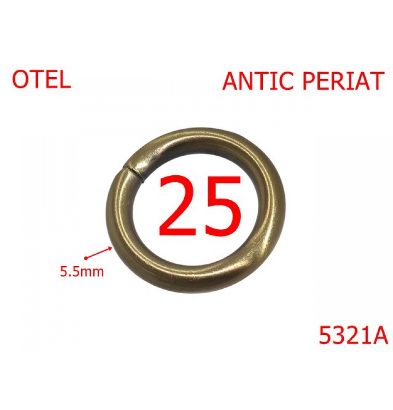 5321A/Inel Rotund Pentru Pielarie-25-mm-otel-5.5-antic periat-----