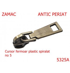5325A/Cursor Fermoar Plastic Spiralat -NO5-mm-zamac--antic periat-----