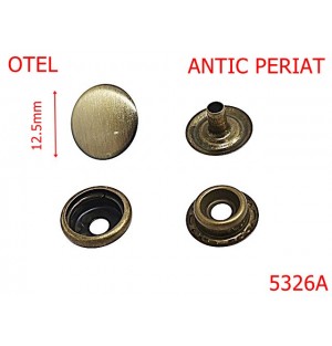 5326A/Buton Manusa Pentru Articole Din Piele-12.5-mm-otel--antic periat-----