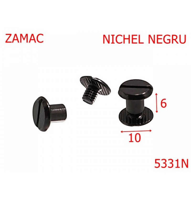 5331N/Surub Fixare Catarama-Curea-10-mm-zamac-6-nichel negru-----