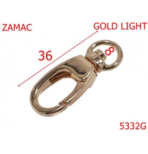 5332G/Carabina Pentru Lant Poseta Geanta-8-mm-zamac--gold light--5C3