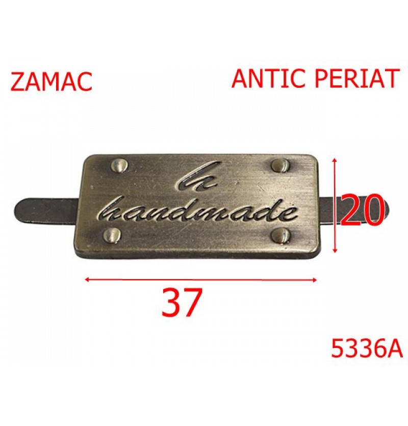 5336A/Placuta Ornamentala Personalizata-37X20-mm-zamac--antic periat-----