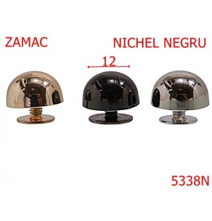 5338N/Picioruse Cu Surub Pentru Fund De Poseta-12-mm-zamac--nichel negru--AE2