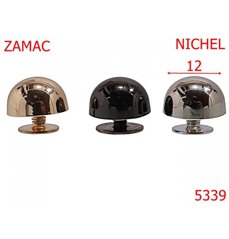 5339/Picioruse Cu Surub Pentru Fund De Poseta-12-mm-zamac--nichel--AE2 5339/Picioruse Cu Surub Pentru Fund De Poseta-12-mm-zamac--nichel--AE2