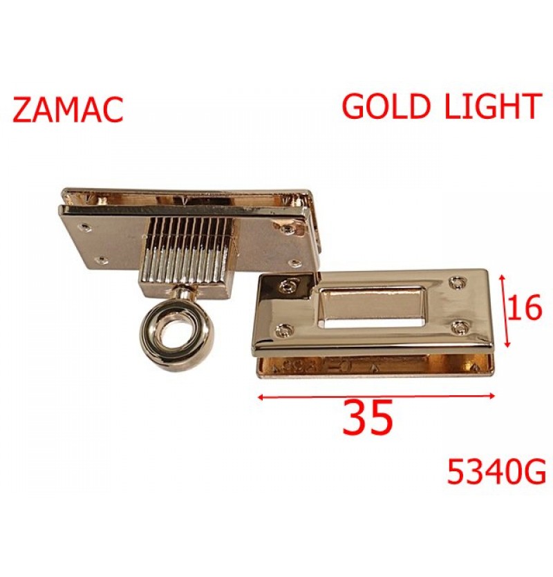 5340G/Inchizatoare Prin Capac Pentru Genti Posete-35X16-mm-zamac--gold light-13L13