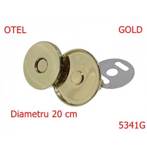 5341G/Magnet Aparent Cu Capac Pentru Marochinarie-20-mm-otel--gold--13L12