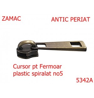5342A/Cursor Pt Fermoar Plastic Spiralat -NO5-mm-zamac--antic periat-----