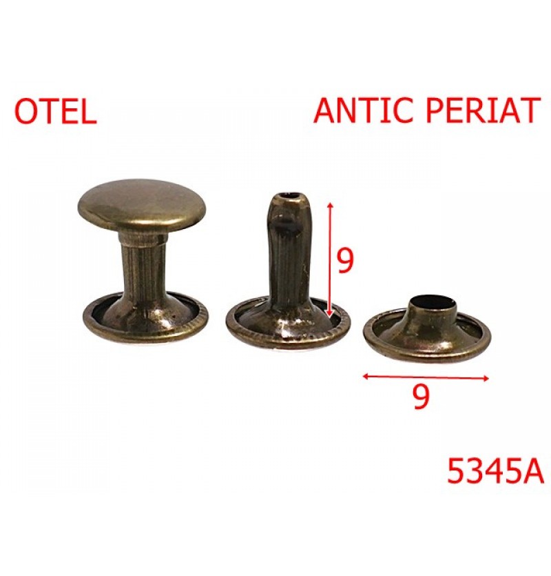 5345A/Rivet Dublu Cu Picior De 9 Mm-9-mm-otel--antic periat-----