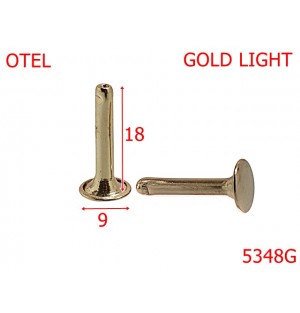 5348G/Rivet Dublu Cu Picior De 18 Mm-9-mm-otel--gold light-----