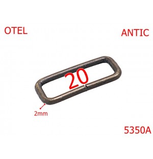 5350A/Inel Dreptunghiular Pentru Marochinarie Si Incaltaminte-20-mm-otel-2-antic-----