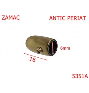 5351A/Capat Metalic Pentru Snur -6-mm-zamac--antic periat--10B28