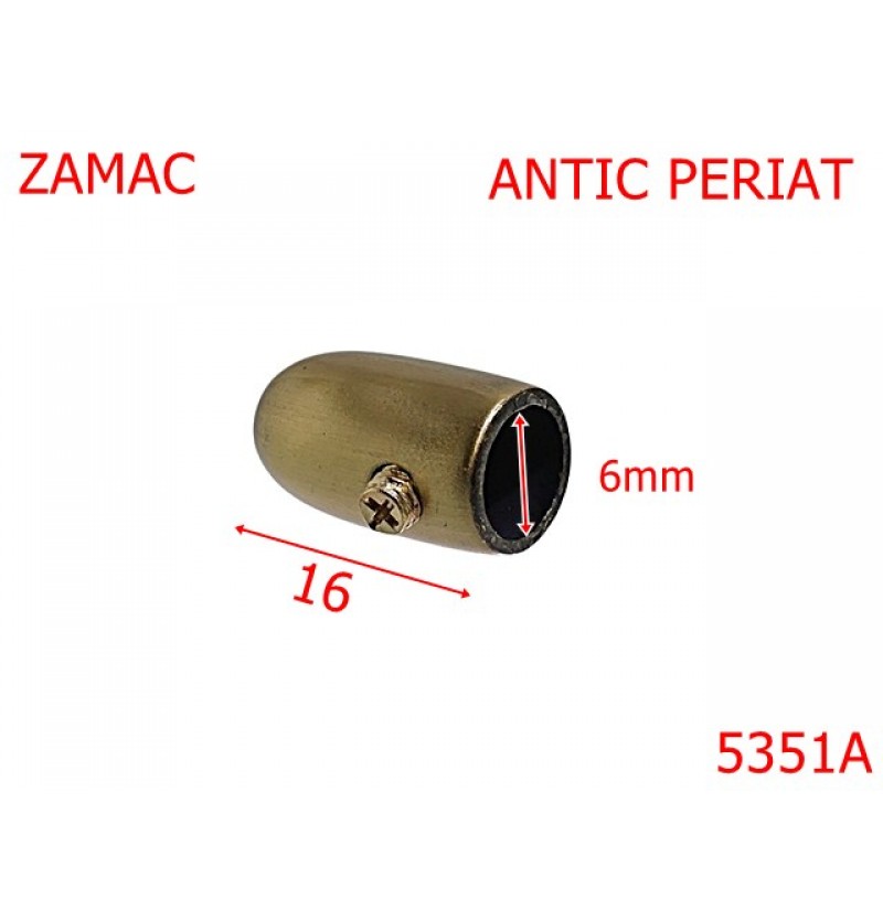 5351A/Capat Metalic Pentru Snur -6-mm-zamac--antic periat--10B28