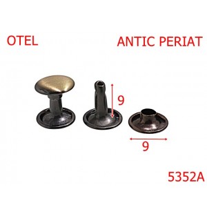 5352A/Rivet Dublu Cu Picior De 9 Mm-9-mm-otel--antic periat-----