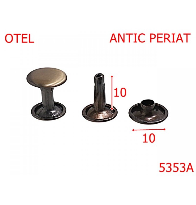 5353A/Rivet Dublu Cu Picior De 10 Mm-10-mm-otel--antic periat-----
