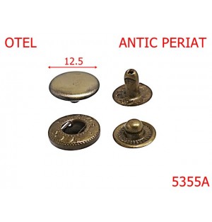 5355A/Buton Manusa Pentru Articole Din Piele-12.5-mm-otel--antic periat-----