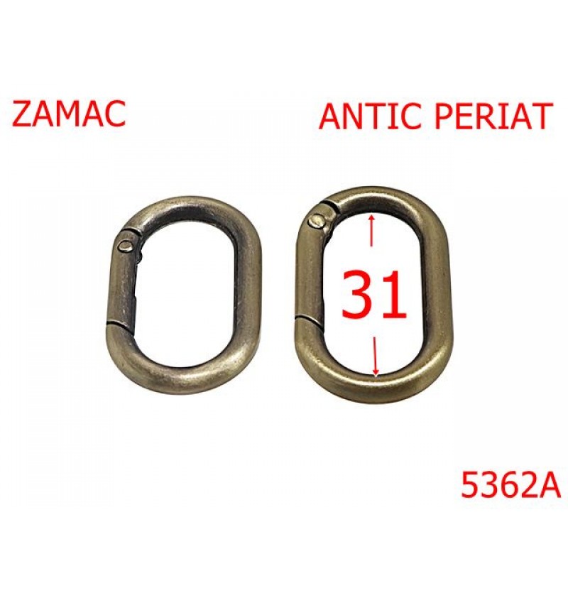 5362A/Inel Carabina Oval Pentru Genti-31-mm-zamac--antic periat--23C12