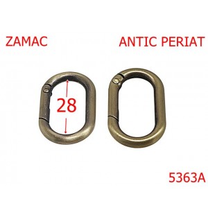 5363A/Inel Carabina Oval Pentru Genti-28-mm-zamac--antic periat--23C12