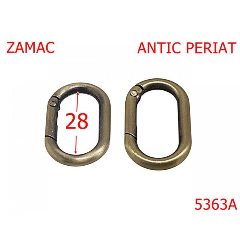 5363A/Inel Carabina Oval Pentru Genti-28-mm-zamac--antic periat--23C12 5363A/Inel Carabina Oval Pentru Genti-28-mm-zamac--antic periat--23C12