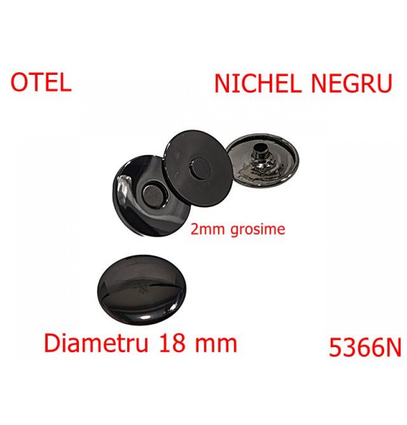 5366N/Magnet Aparent Pentru Marochinarie-19-mm-otel-2-nichel negru----- 5366N/Magnet Aparent Pentru Marochinarie-19-mm-otel-2-nichel negru-----