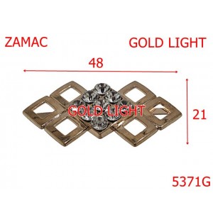 5371G/Ornament Cu Strass Pentru Pielarie -48X21-mm-zamac--gold light-----