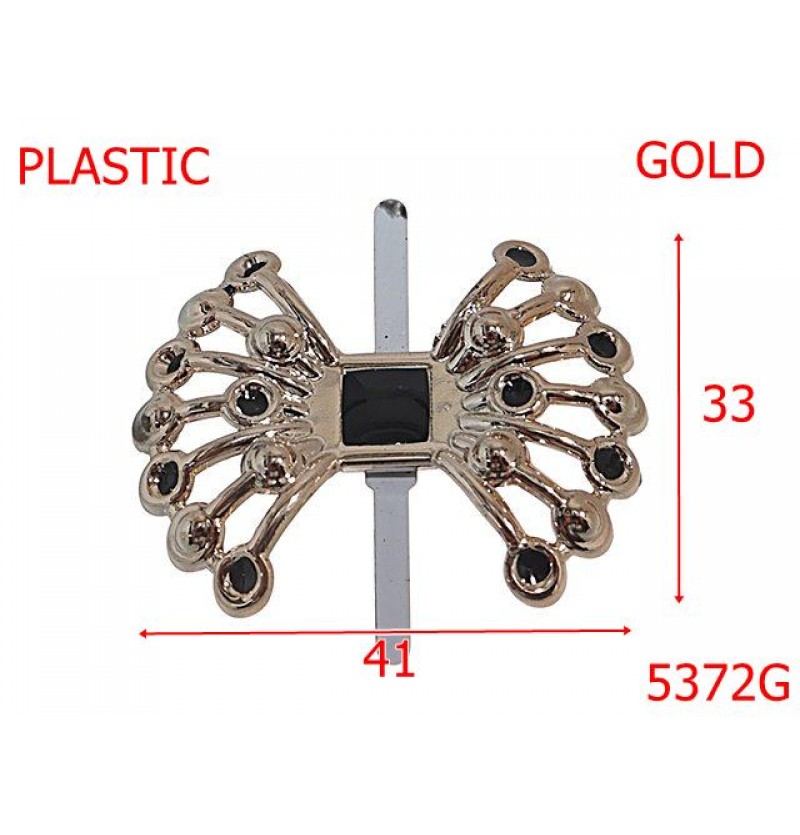5372G/Ornament Plastic Metalizat-41X33-mm-plastic--gold-----