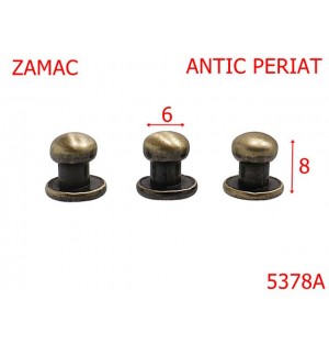5378A/Ciupercuta Opritoare Pentru Pielarie-6-mm-zamac--antic periat-----