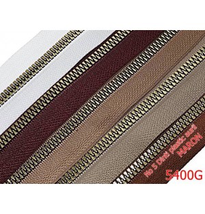 5400G/Fermoar Plastic Dinti Auri Injectati-NO5----maron-----