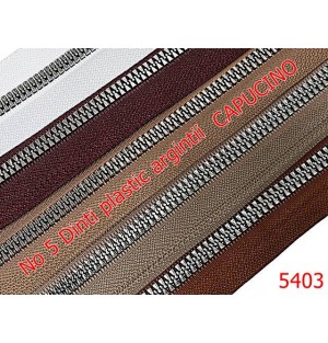 5403/Fermoar Plastic Dinti Argintii  Injectati-NO5----capucino-----