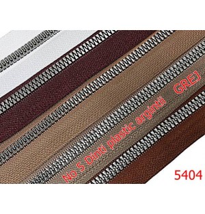 5404/Fermoar Plastic Dinti Argintii  Injectati-NO5----grej-----