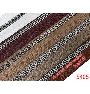 5405/Fermoar Plastic Dinti Argintii  Injectati-NO5----maron-----