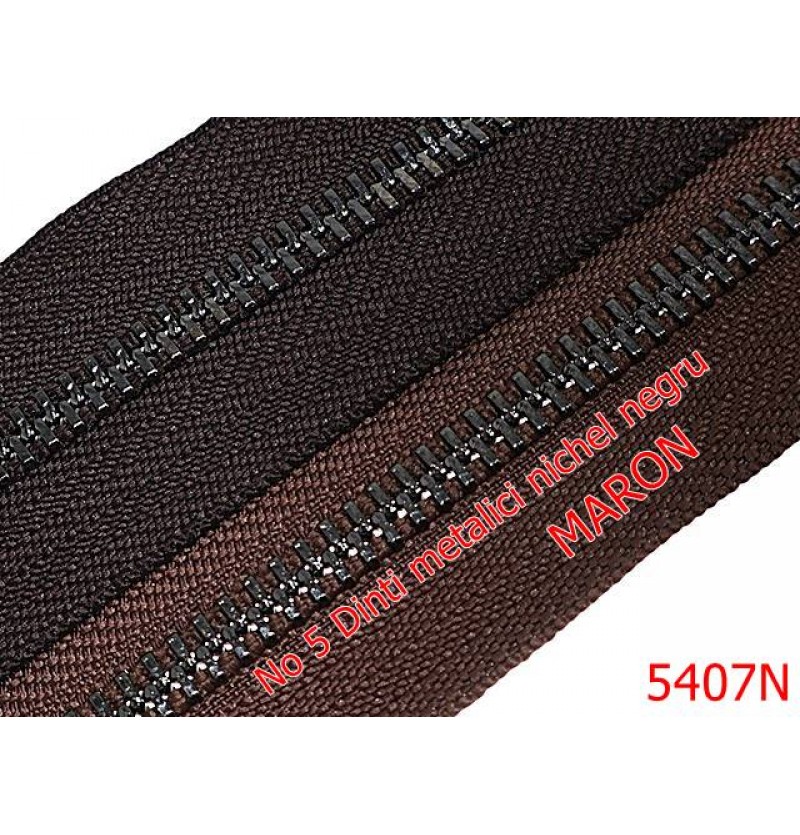 5407N/Fermoar Dinti Nichel Negru  Metalici-NO5----maron-----