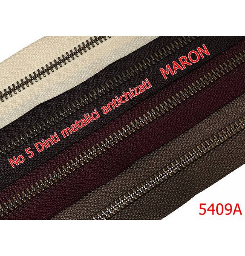 5409A/Fermoar Dinti Antic  Metalici-NO5----maron-----