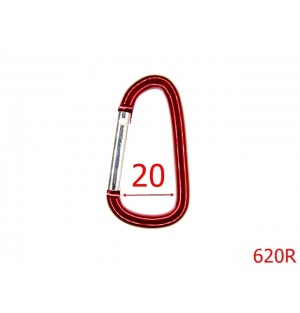 620R/CARABINA ALUMINIU  ELOXAT-20-mm---ROSU-5A4--M20