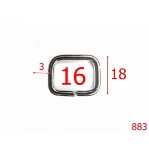 883/INEL DREPTUNGHIULAR 16MM-16-mm-3-NICHEL-3H4--H17