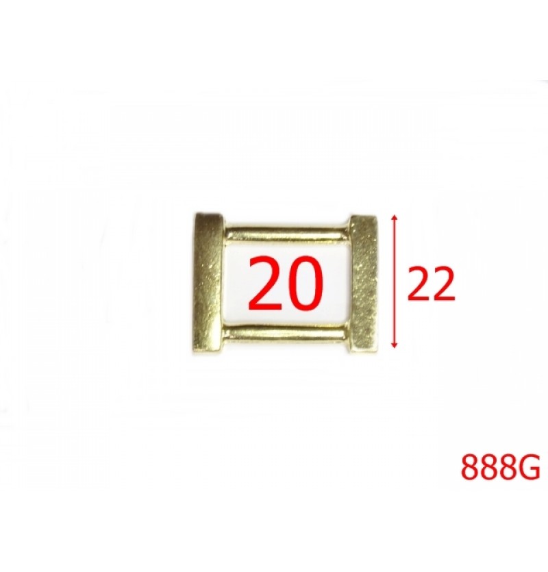888G/INEL DREPTUNGHIULAR 20MM-20-mm---GOLD---D22